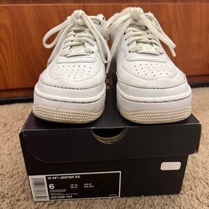 Nike Air Force 1 AF1 Jester XX Womens AO1220 101 Triple White Shoes - Size 6